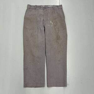 Vintage 60s Red Camel Grey Paint Workwear Chinos 38x30
